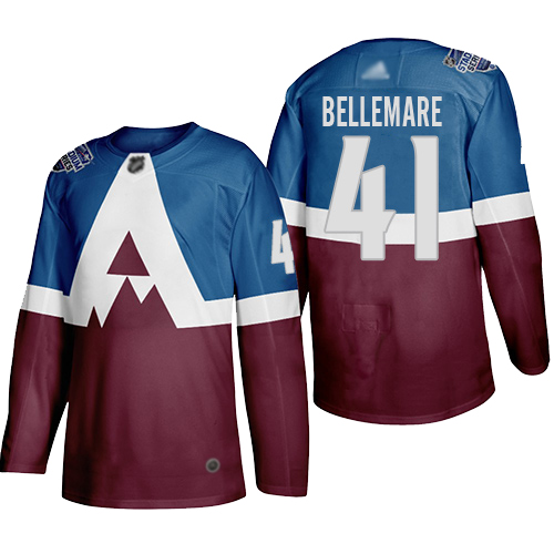 Men Adidas Colorado Avalanche #41 Pierre-Edouard Bellemare Men 2020 Stadium Series Burgundy Stitched NHL Jersey